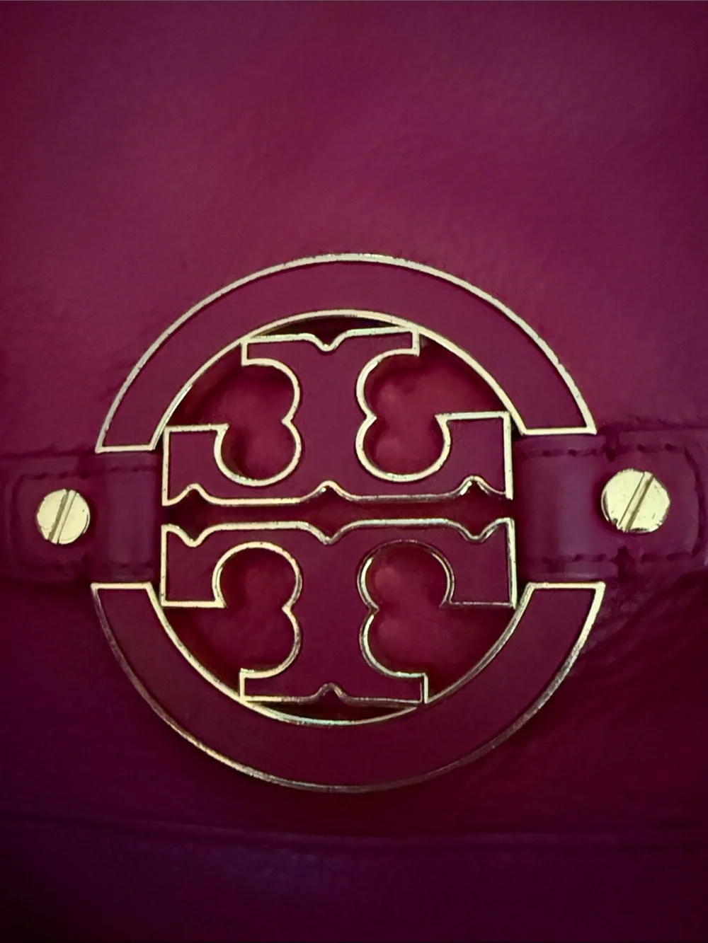 Tory Burch Pink Leather Crossbody with Gold Tone Logo